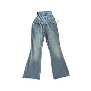 Sonoma Maternity Flare Jeans Light Wash Full Coverage Belly Panel Size 10 Mat‎